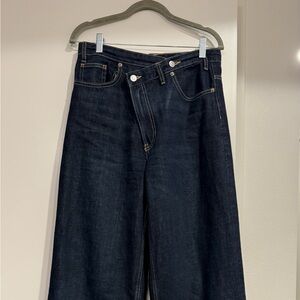 Zara Dark Blue Wide-Leg Jeans
